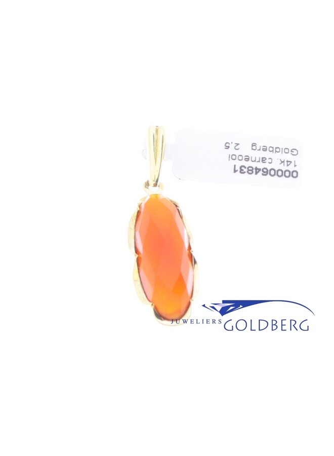 14k gold pendant with carnelian (own studio)