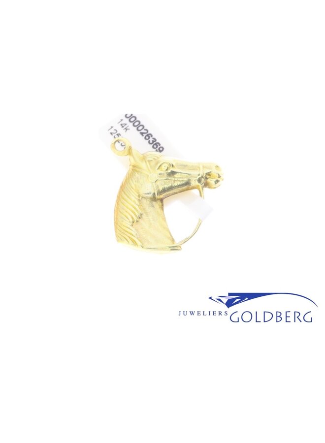 14k gold vintage horse pendant