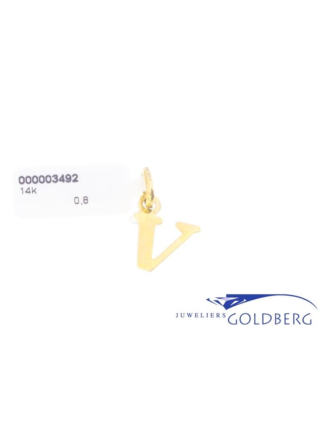 14k gouden vintage hanger letter V