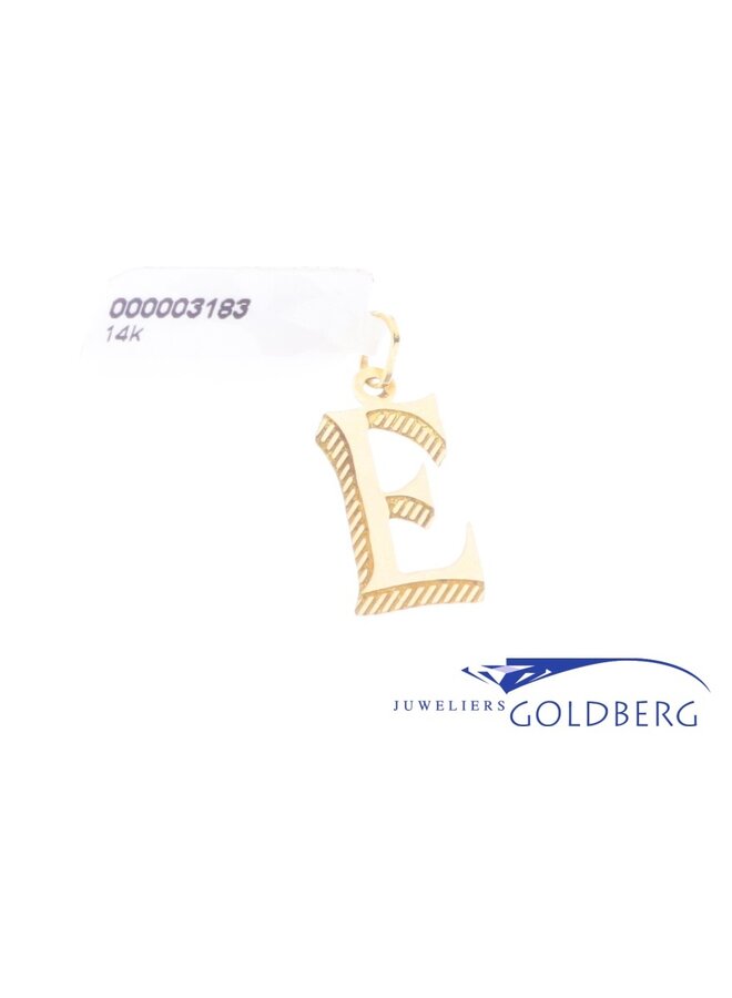 14k gouden vintage  E letter hanger