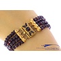 Antieke 14k armband met kleine parel en granaat