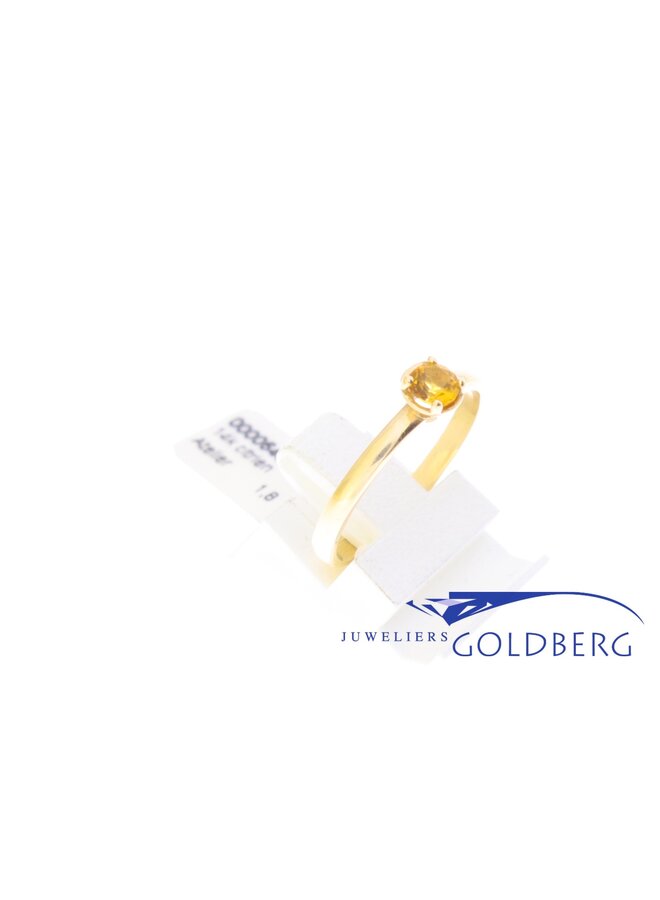 14k gold ring with citrine from our own studio