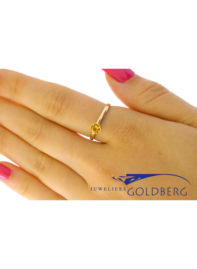 14k gold ring with citrine from our own studio