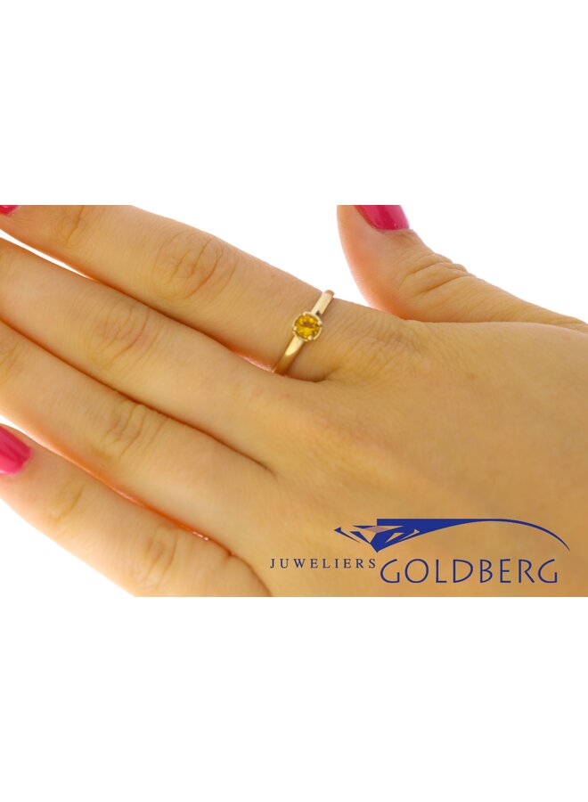 14k gold ring with citrine from our own studio
