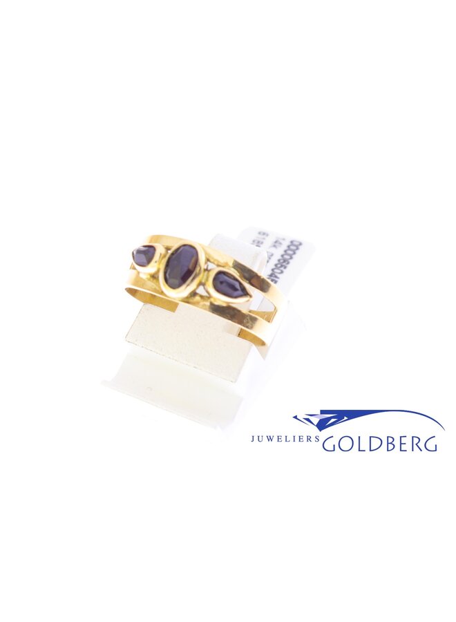 14k gouden vintage ring met granaat