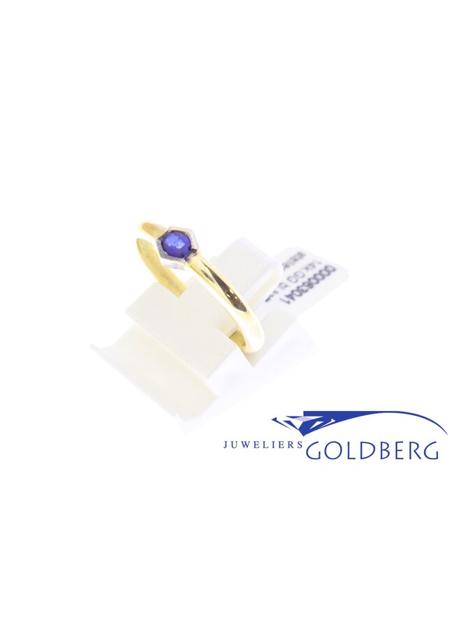 14k gold ring with sapphire (own workshop)
