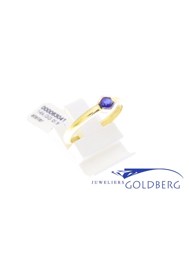 14k gold ring with sapphire (own workshop)