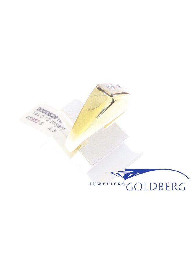 14k bicolor vintage ring with diamond (approx. 0.12ct)