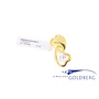 Vintage 18k gouden hanger met 2 hartjes en zirconia