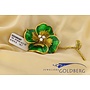 18k gold vintage clover brooch with diamond (approx. 0.20ct)