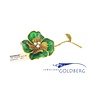 18k gold vintage four-leaf clover brooch with diamond (approx. 0.20ct)