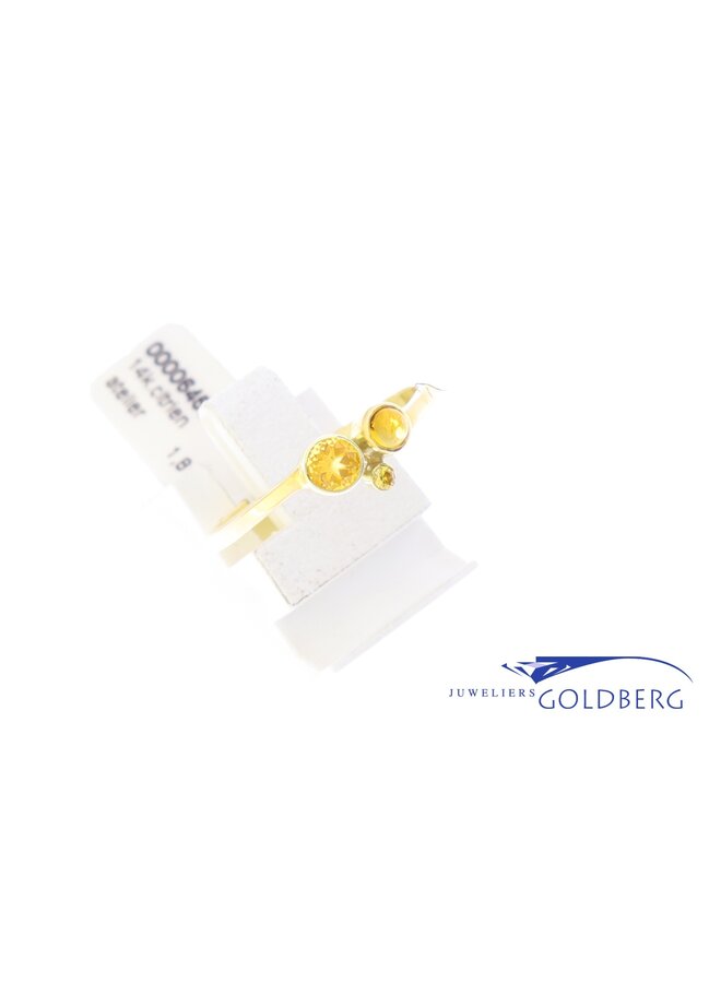 14k gold ring with citrine from our own studio