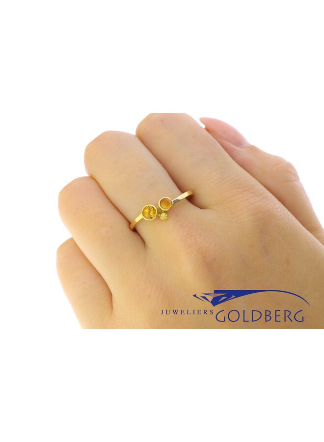 14k gold ring with citrine from our own studio