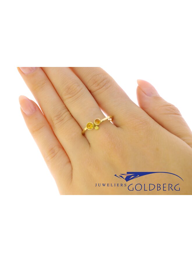 14k gold ring with citrine from our own studio