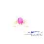 14k gouden vintage ring met roze steen