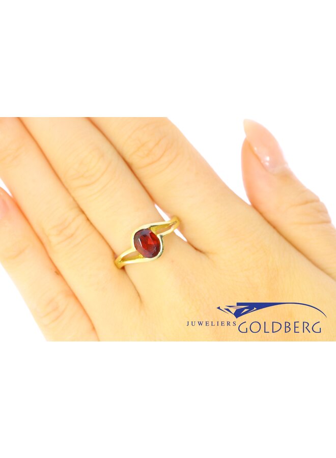 14k gouden vintage ring met granaat