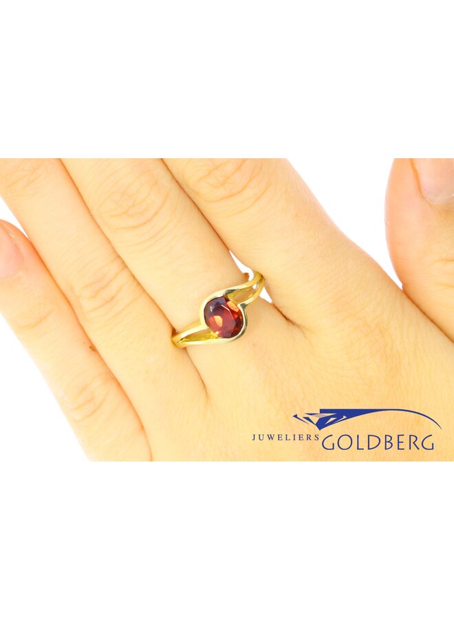 14k gouden vintage ring met granaat