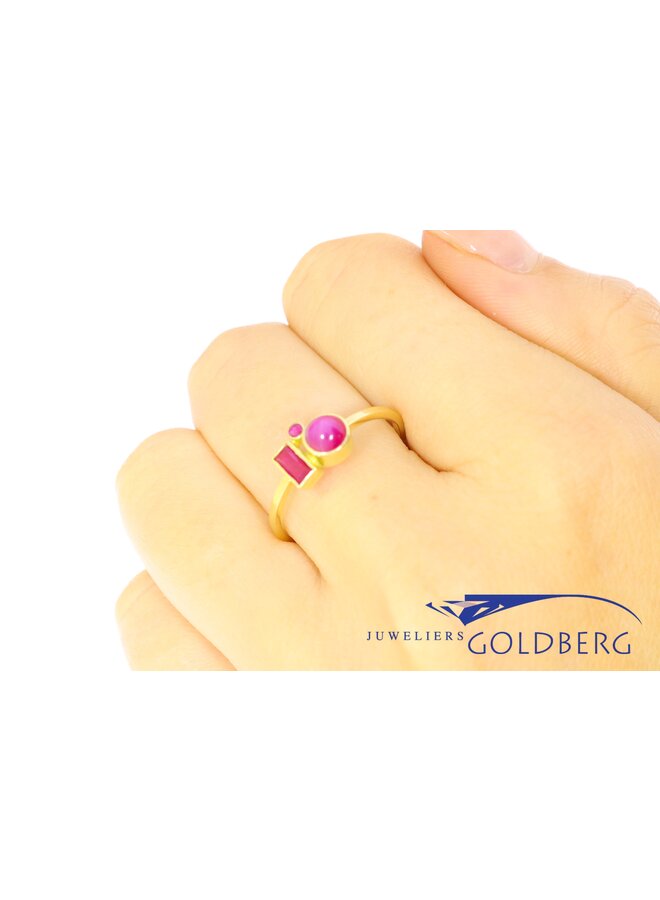 14k gold ring with (star) ruby (own workshop)