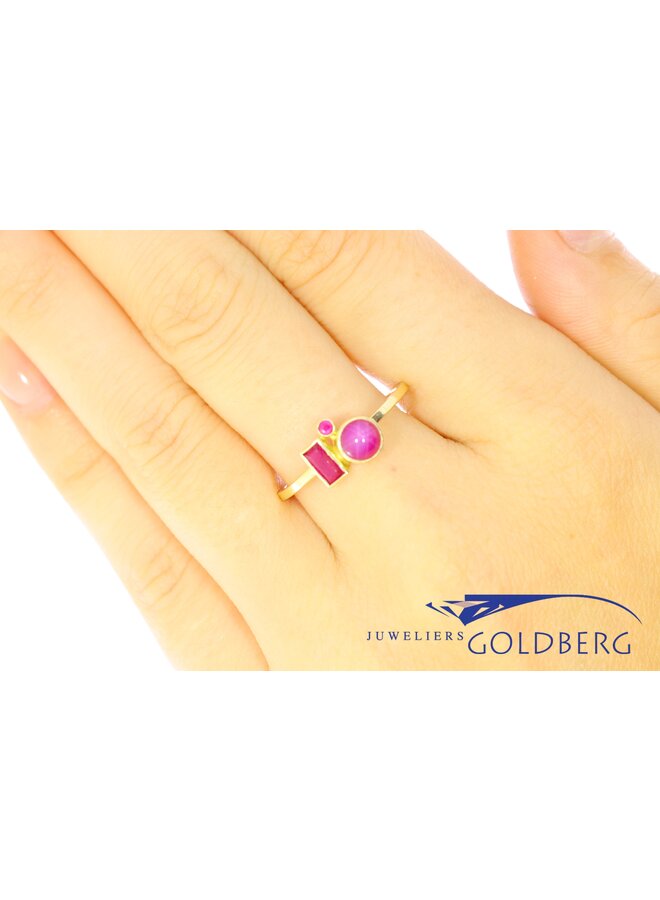 14k gold ring with (star) ruby (own workshop)