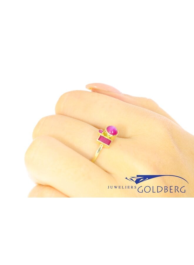 14k gold ring with (star) ruby (own workshop)