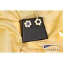 14k gold vintage zirconia blue sapphire stud earrings