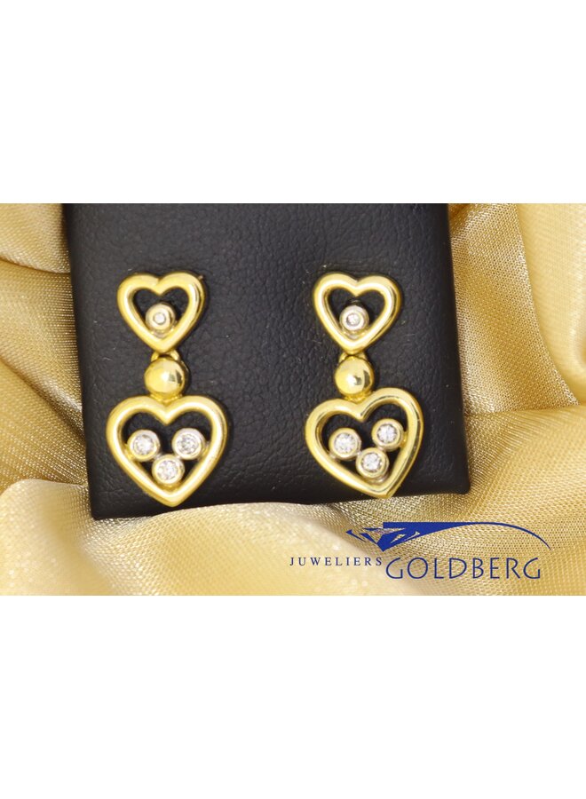 14k gold vintage brilliant drop earrings