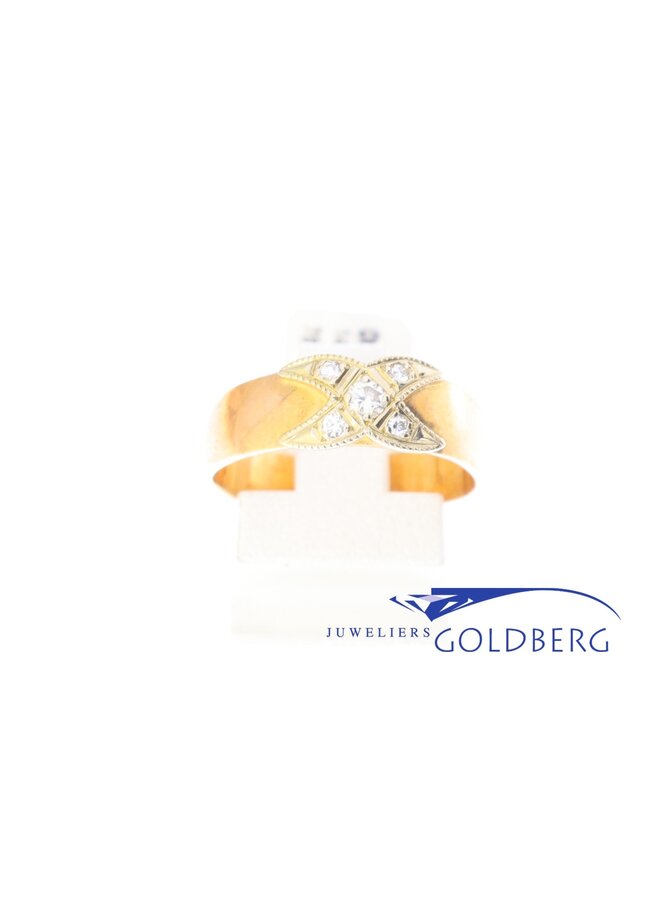 14k rose gold vintage ring with diamond (approx. 0.09ct)