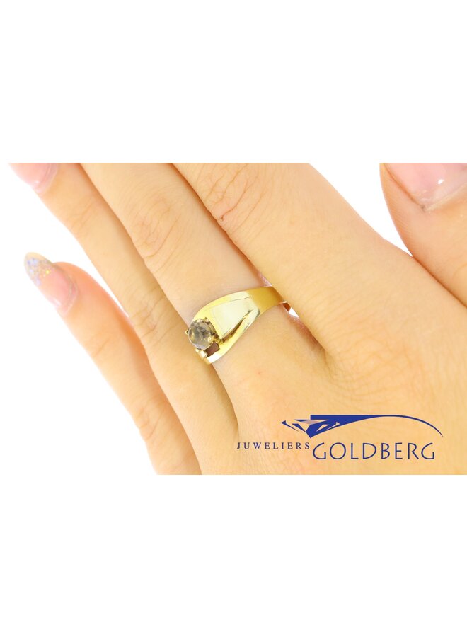 14k gold vintage smoky quartz ring
