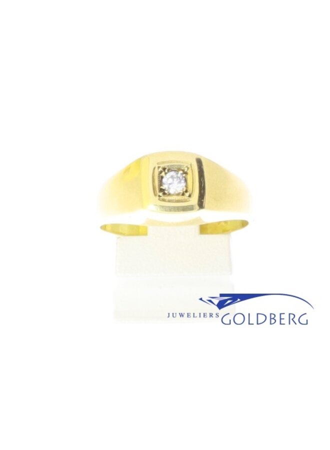 14k gold vintage men's pinky ring with diamond (approx. 0.06ct)