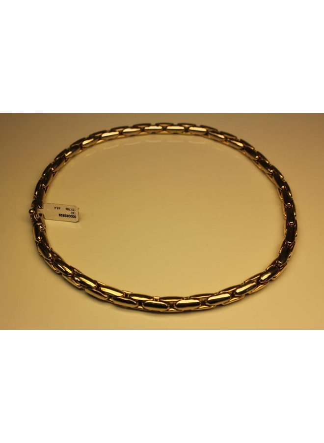 14k gold bicolor fantasy necklace 7.5mm