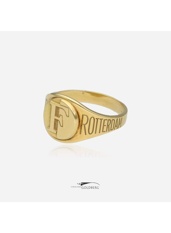 14k gold vintage Feyenoord signet ring