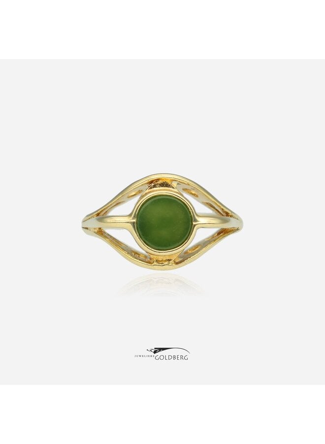 14k gouden vintage ring jade