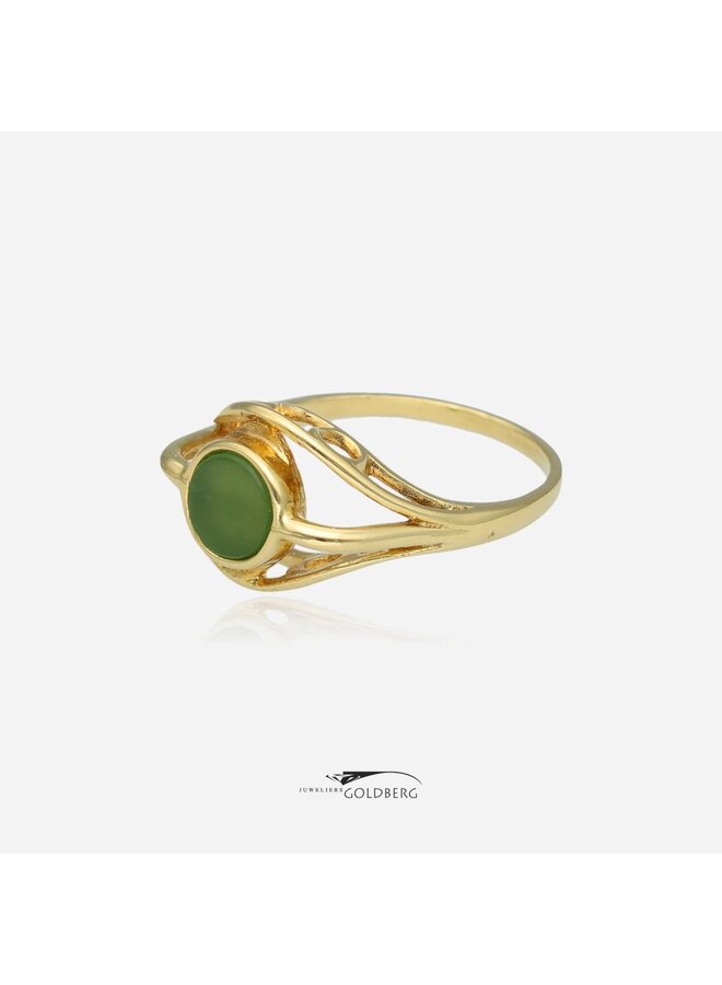 14k gouden vintage ring met jade