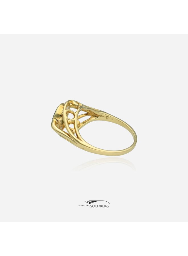 14k gouden vintage ring met jade