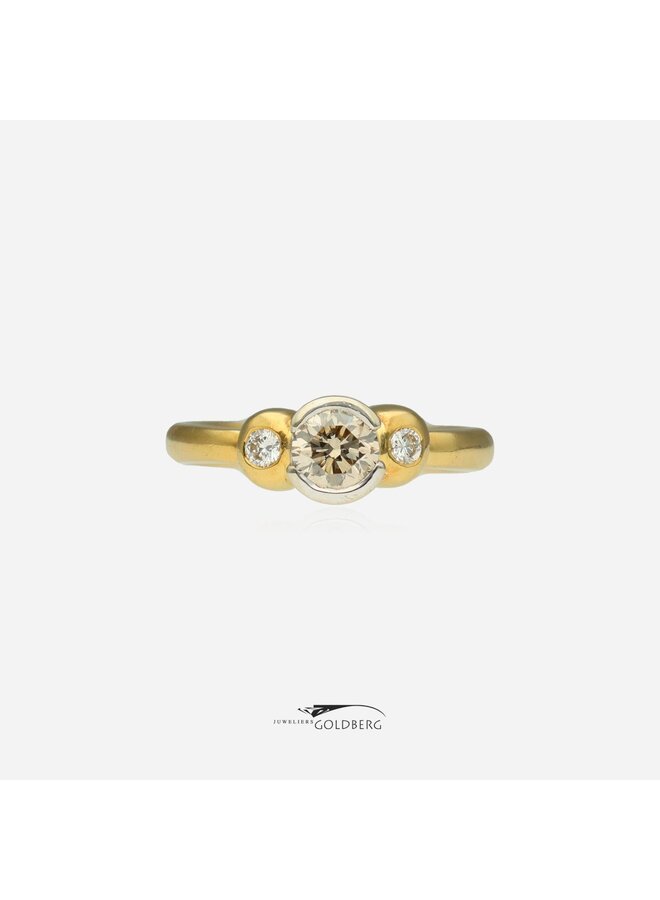 18k gouden vintage ring met diamant