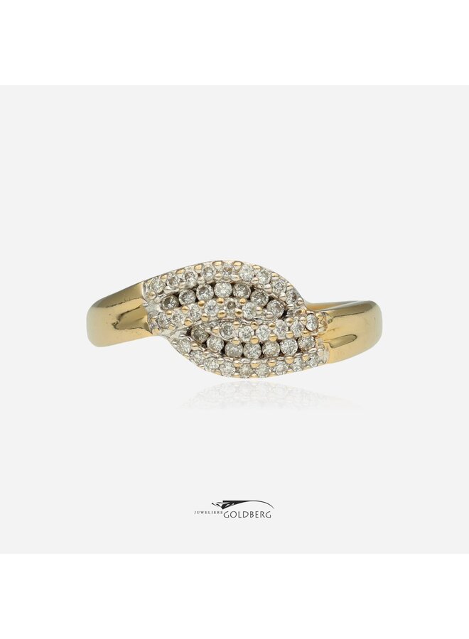 14k gouden vintage ring met diamant