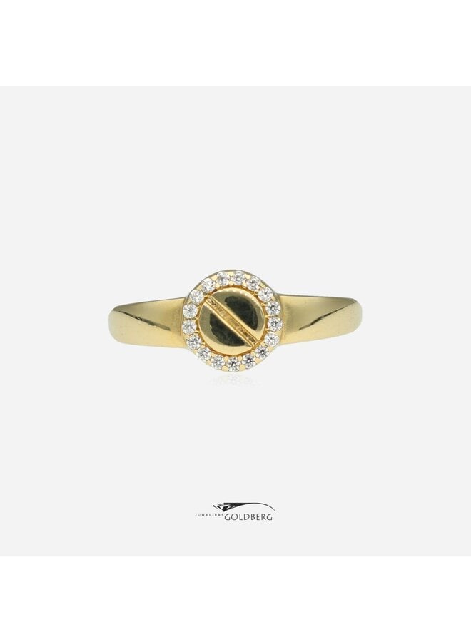 14k gold vintage ring with zirconia