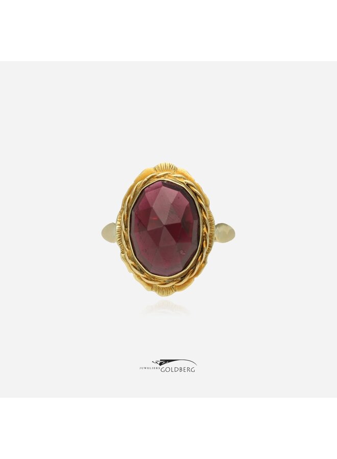14k gouden vintage granaat ring