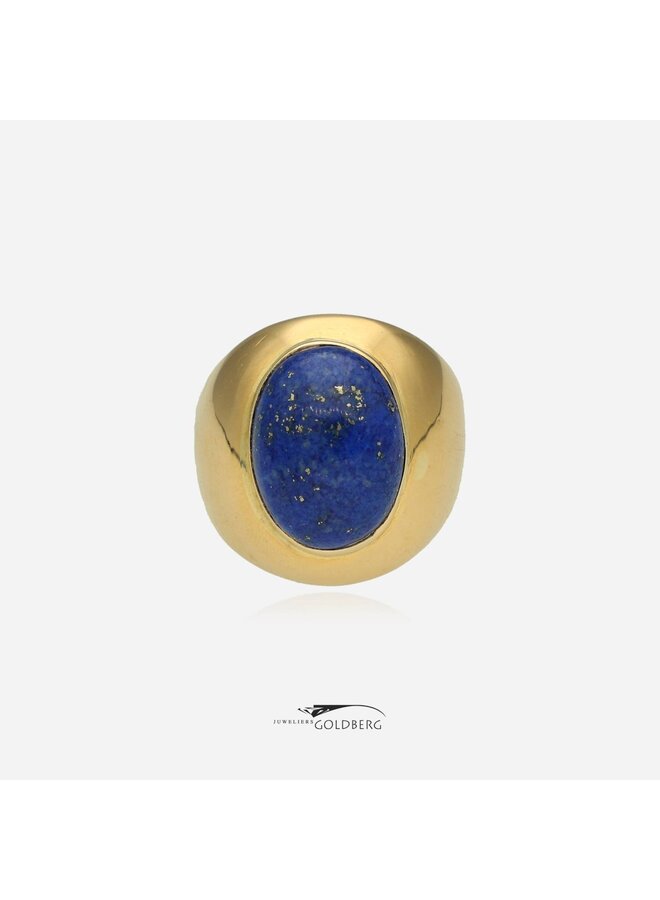 18k gold vintage ring with lapis lazuli