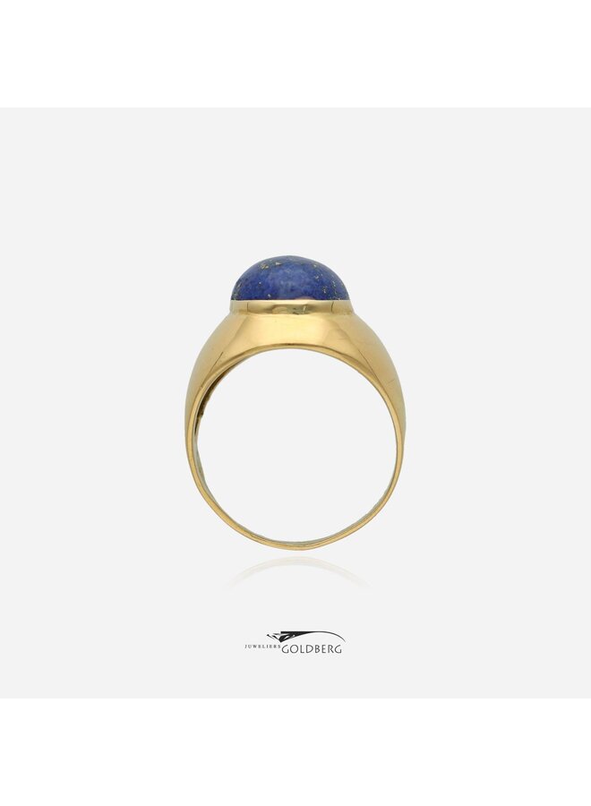 18k gold vintage ring with lapis lazuli