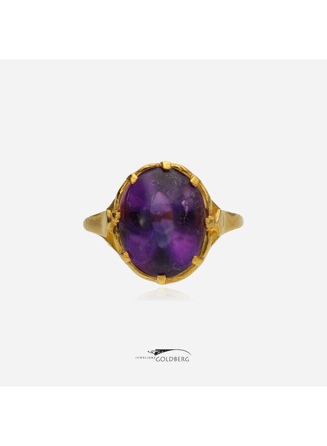 21k gouden vintage ring met amethist
