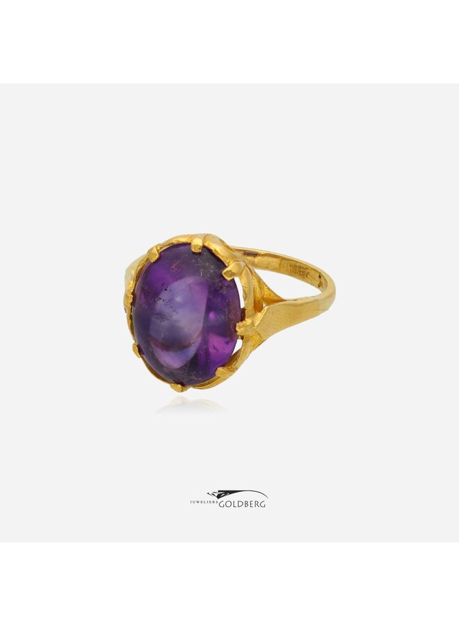 21k gouden vintage ring met amethist