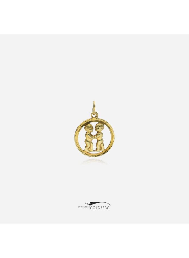 14k gouden vintage tweelingen hanger