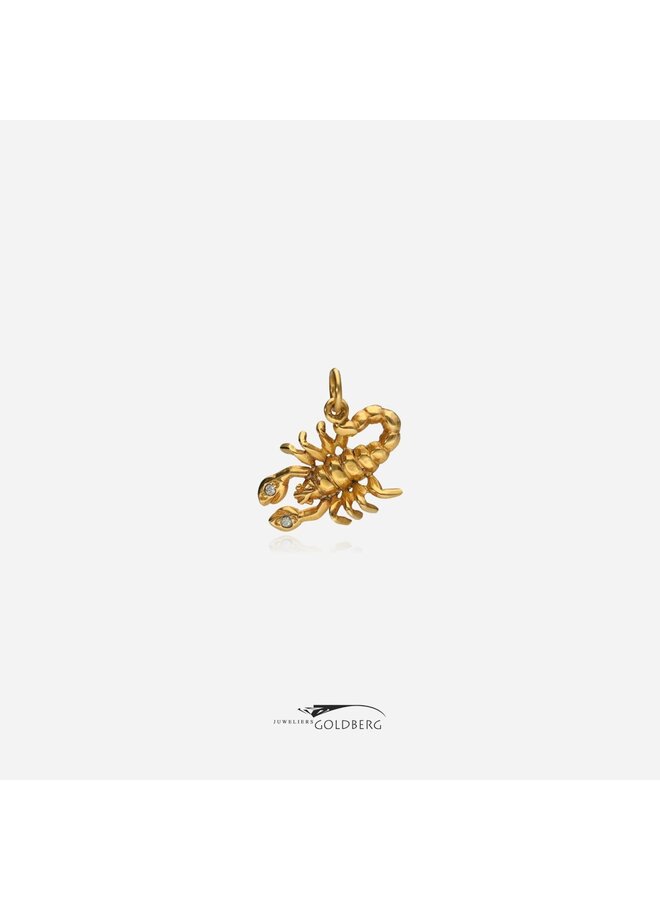 14k Schorpioen hanger 0.04ct briljant