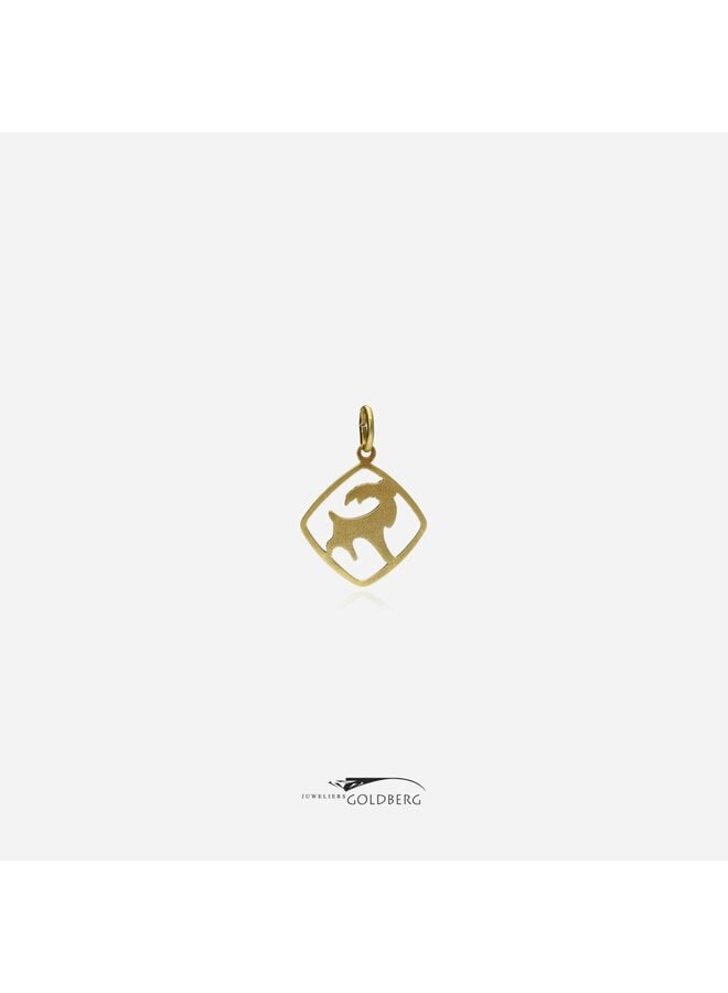 14k gold vintage ram pendant