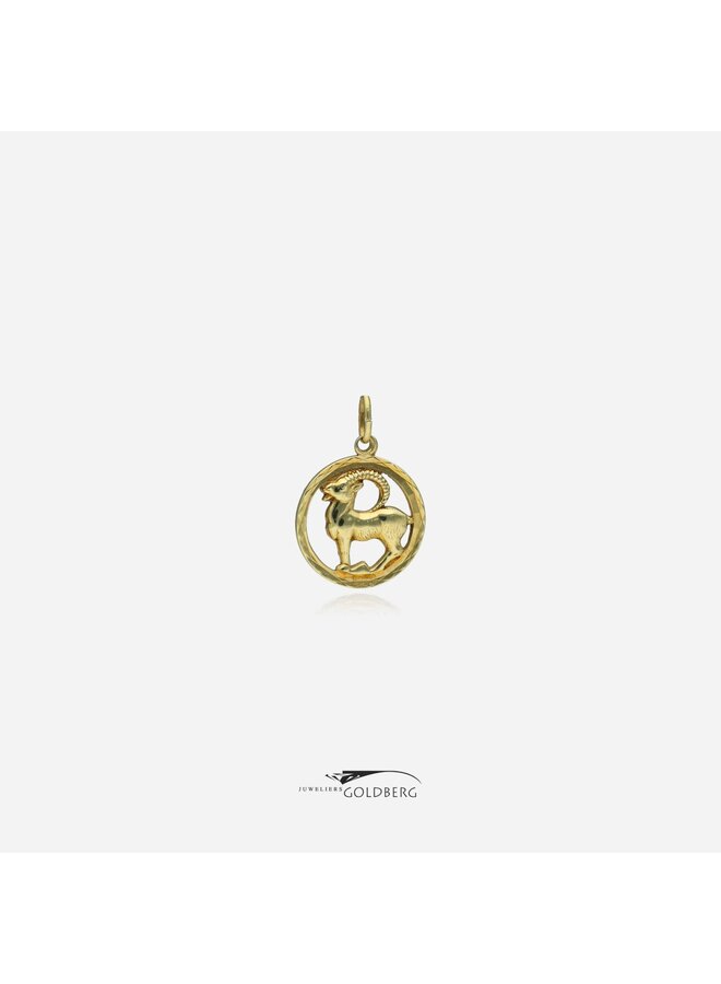 14k gouden vintage steenbok hanger