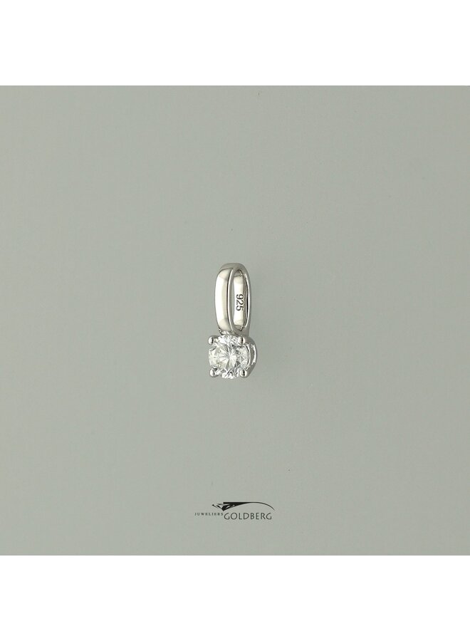 zilveren hanger met lab grown diamant (ca. 0.10ct - 0.12ct)