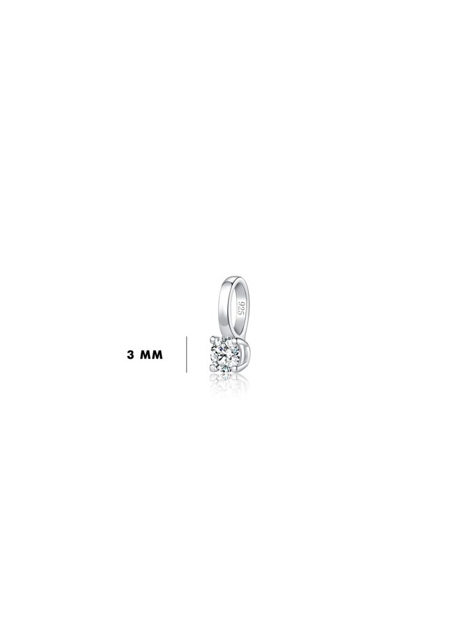 zilveren hanger met lab grown diamant (ca. 0.10ct - 0.12ct)