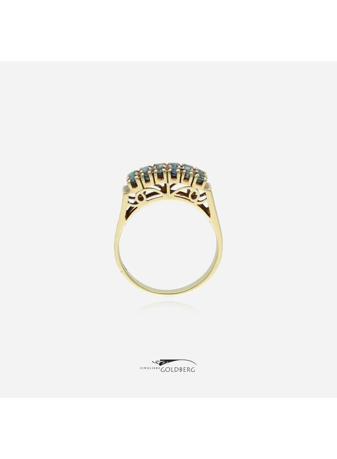 14k gouden vintage ring met blauwe saffier