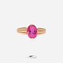 14k gouden vintage ring met roze steen